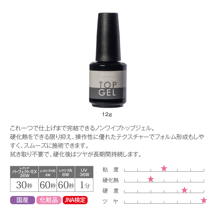 プリジェル ノンワイプクリア トップジェル＜１２ｇ＞